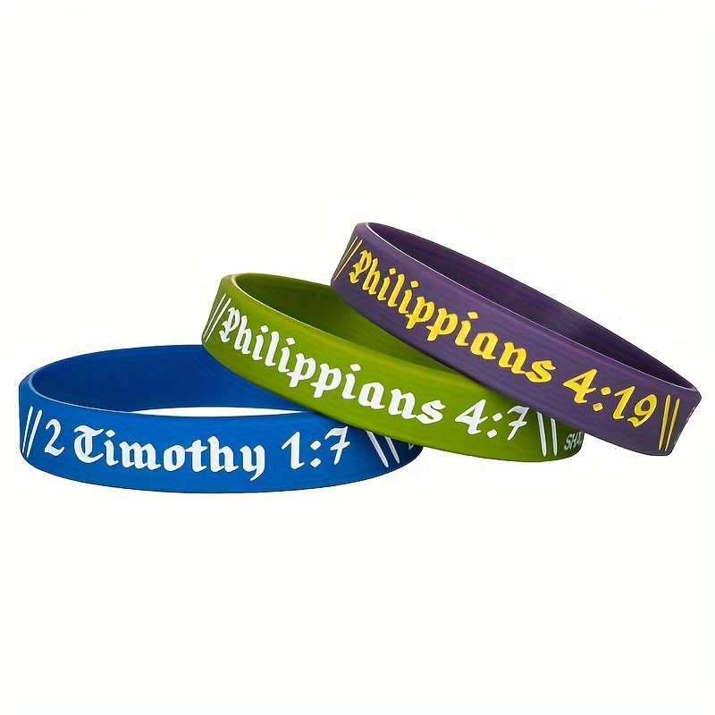3pcs English Letter Sports Silicone Bracelets